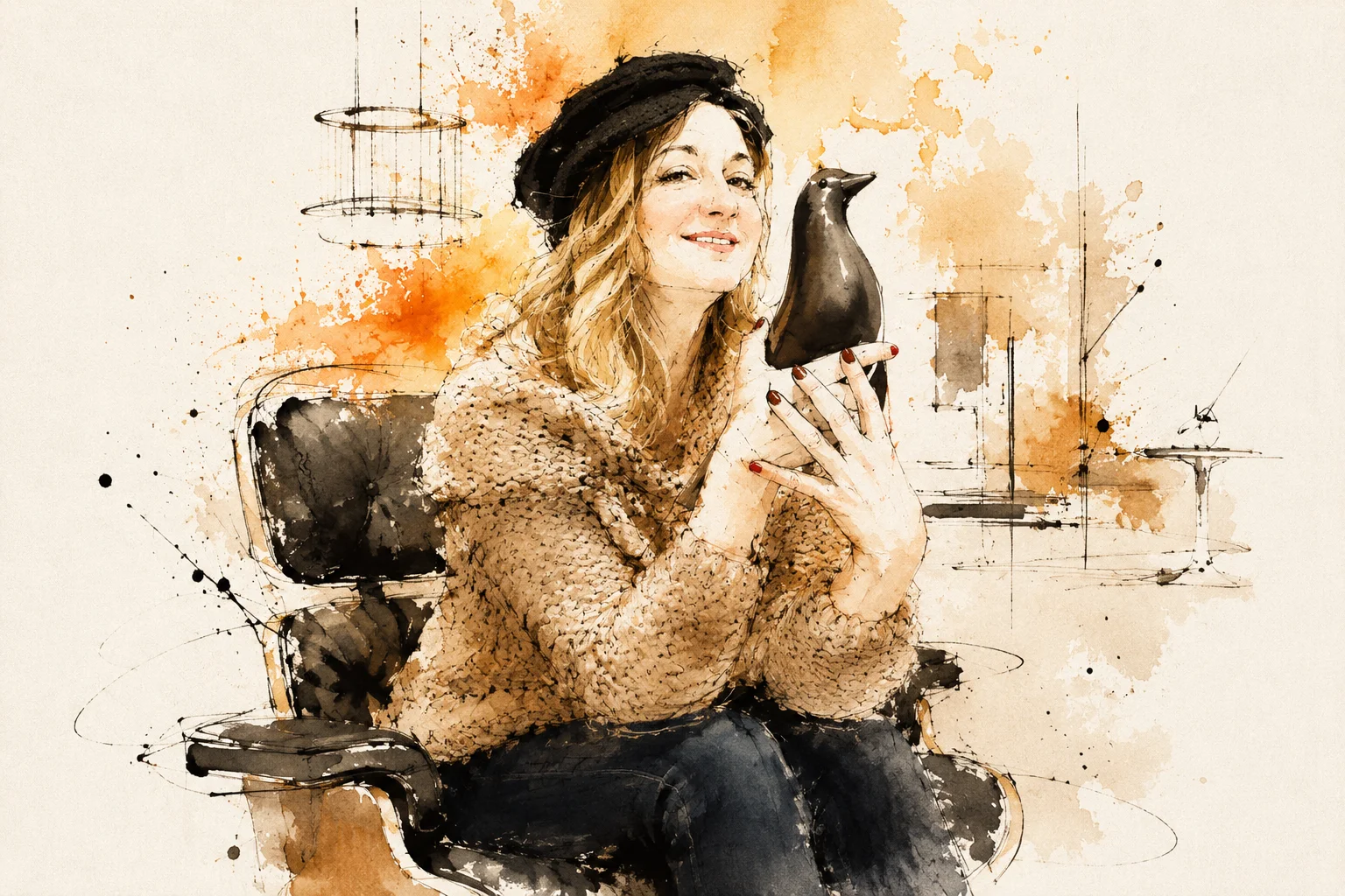 Asun Tello, retrato ilustrado