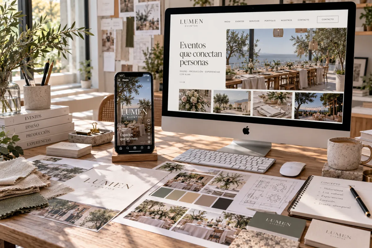 Identidad, web y reels para una marca de eventos creados por Sun Art Visual