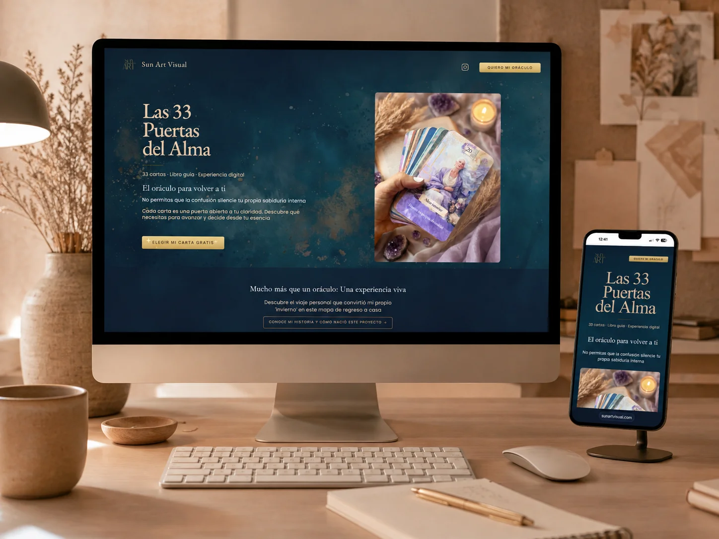 Diseño web de Las 33 Puertas del Alma